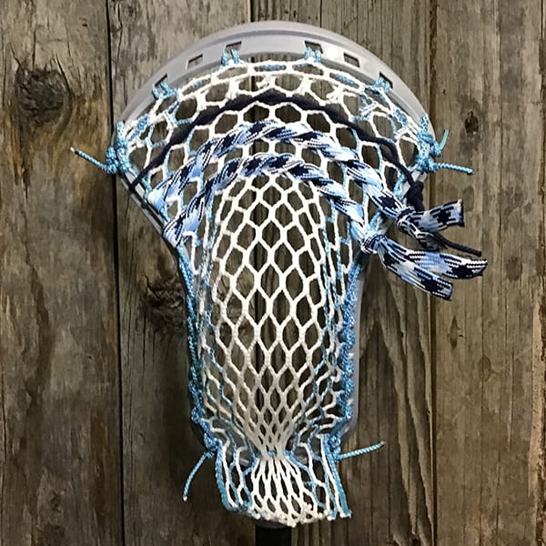 ECD Mens Heads Grey/Carolina Lax Fan Custom Strung Graphene ECD Mirage 3.0 Mens Lacrosse Head with Carolina Striker Hero Mesh from Lacrosse Fanatic