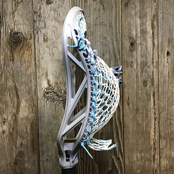 ECD Mens Heads Grey/Carolina Lax Fan Custom Strung Graphene ECD Mirage 3.0 Mens Lacrosse Head with Carolina Striker Hero Mesh from Lacrosse Fanatic