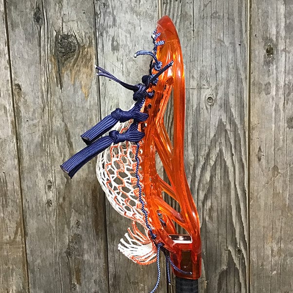 ECD Mens Heads Orange/White Lax Fan Custom Strung Lava ECD Ion Mens Lacrosse Head with Orange Striker Hero 4.0 Mesh from Lacrosse Fanatic