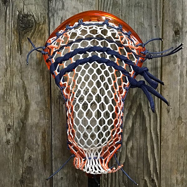 ECD Mens Heads Orange/White Lax Fan Custom Strung Lava ECD Ion Mens Lacrosse Head with Orange Striker Hero 4.0 Mesh from Lacrosse Fanatic