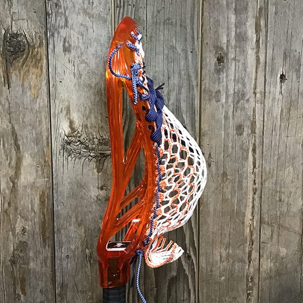 ECD Mens Heads Orange/White Lax Fan Custom Strung Lava ECD Ion Mens Lacrosse Head with Orange Striker Hero 4.0 Mesh from Lacrosse Fanatic
