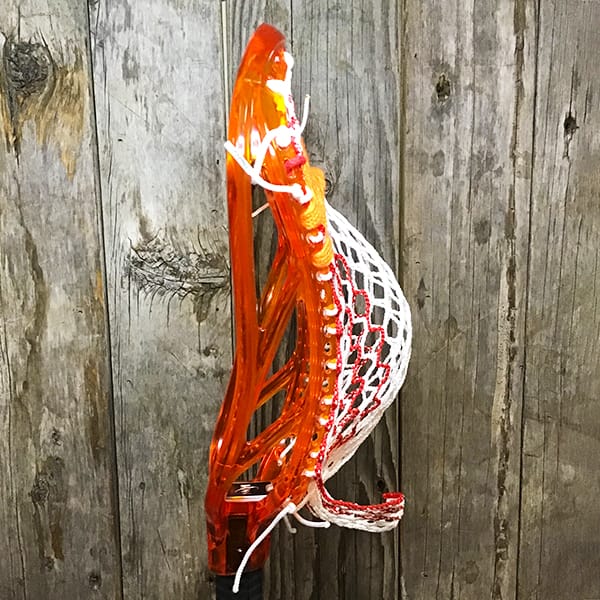 ECD Mens Heads Orange/Red Lax Fan Custom Strung Lava (Orange) ECD Ion Mens Lacrosse Head with Red Striker Hero Mesh from Lacrosse Fanatic
