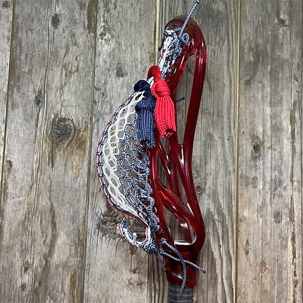 ECD Mens Heads Red/USA Lax Fan Custom Strung Red ECD Ion Mens Lacrosse Head with 2024 USA Hero 3.0 Mesh from Lacrosse Fanatic