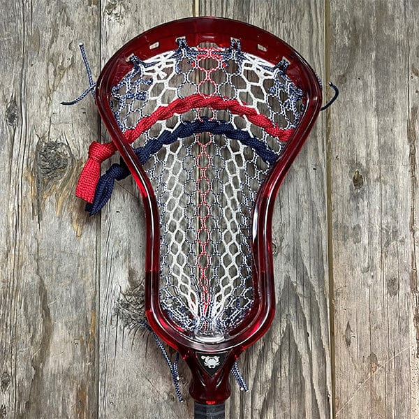 ECD Mens Heads Red/USA Lax Fan Custom Strung Red ECD Ion Mens Lacrosse Head with 2024 USA Hero 3.0 Mesh from Lacrosse Fanatic