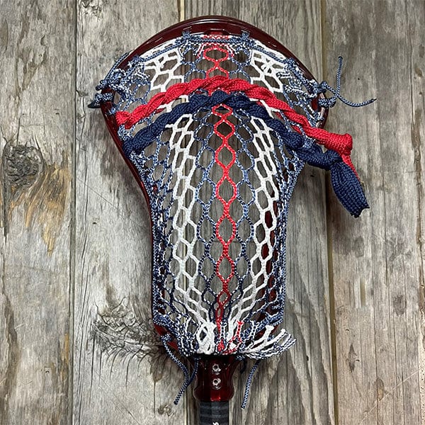 ECD Mens Heads Red/USA Lax Fan Custom Strung Red ECD Ion Mens Lacrosse Head with 2024 USA Hero 3.0 Mesh from Lacrosse Fanatic