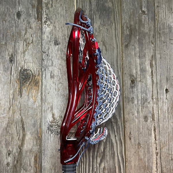 ECD Mens Heads Red/USA Lax Fan Custom Strung Red ECD Ion Mens Lacrosse Head with 2024 USA Hero 3.0 Mesh from Lacrosse Fanatic