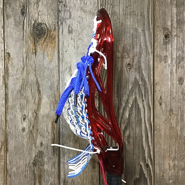 ECD Mens Heads Red/White/Blue Lax Fan Custom Strung Ruby (Red) ECD Ion Mens Lacrosse Head with Royal Striker Hero Mesh from Lacrosse Fanatic