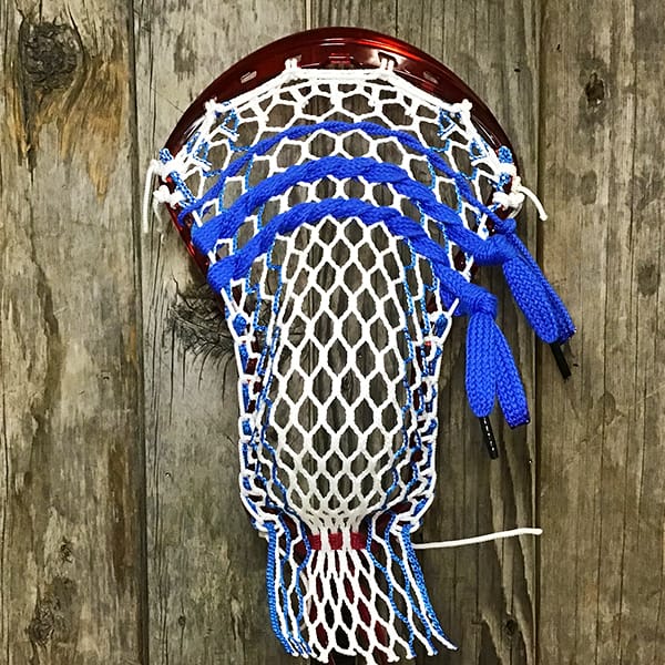 ECD Mens Heads Red/White/Blue Lax Fan Custom Strung Ruby (Red) ECD Ion Mens Lacrosse Head with Royal Striker Hero Mesh from Lacrosse Fanatic