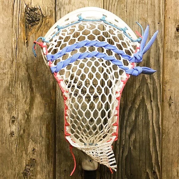 ECD Mens Heads White/Carolina/Pink Lax Fan Custom Strung White ECD DNA 2.0 Mens Lacrosse Head with White Hero Mesh from Lacrosse Fanatic