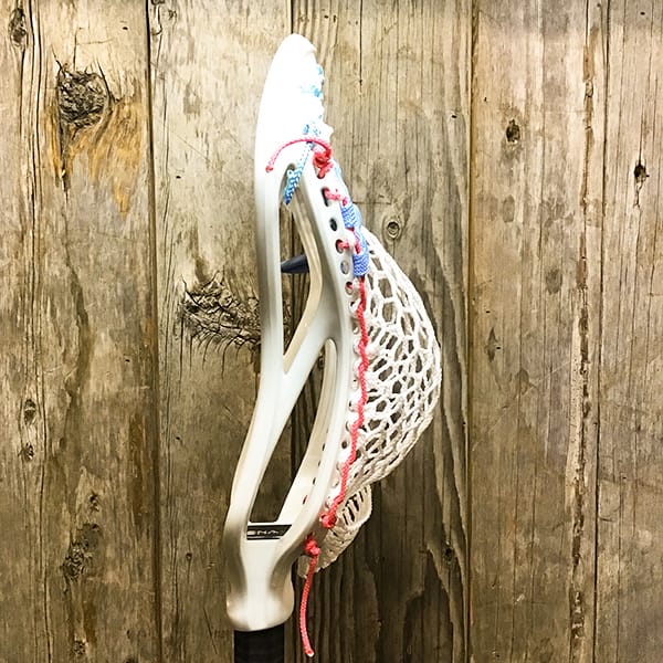 ECD Mens Heads White/Carolina/Pink Lax Fan Custom Strung White ECD DNA 2.0 Mens Lacrosse Head with White Hero Mesh from Lacrosse Fanatic