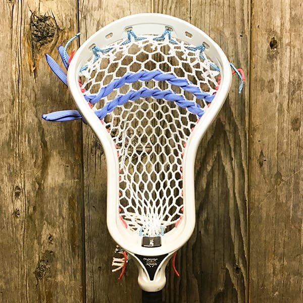 ECD Mens Heads White/Carolina/Pink Lax Fan Custom Strung White ECD DNA 2.0 Mens Lacrosse Head with White Hero Mesh from Lacrosse Fanatic