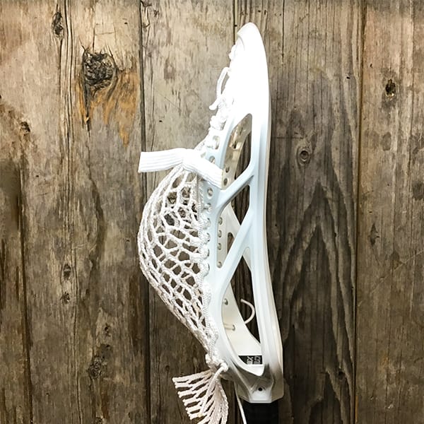 ECD Mens Heads White/White Lax Fan Custom Strung White ECD Weapon X 2.0 Mens Lacrosse Face-Off Head with White Hero Mesh from Lacrosse Fanatic