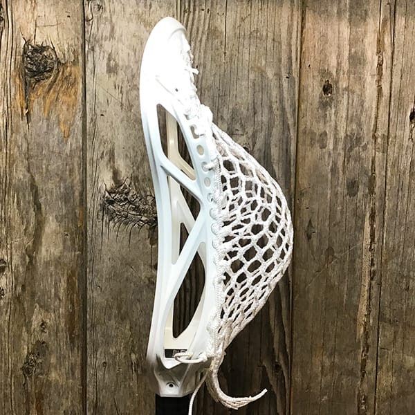 ECD Mens Heads White/White Lax Fan Custom Strung White ECD Weapon X 2.0 Mens Lacrosse Face-Off Head with White Hero Mesh from Lacrosse Fanatic