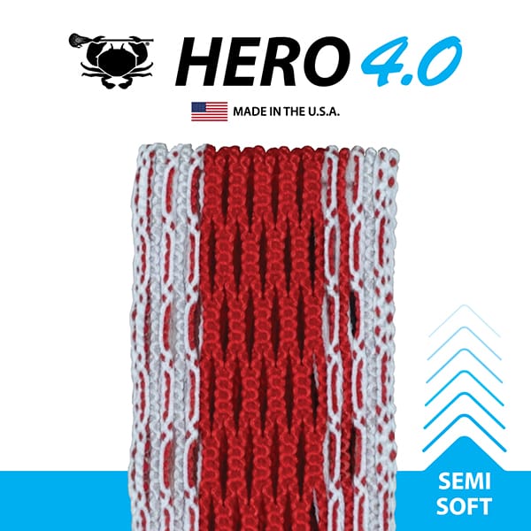 ECD Stringing Supplies Red/White Storm Striker ECD Hero 4.0 Semi-Soft Lacrosse Mesh - Red Bandana from Lacrosse Fanatic