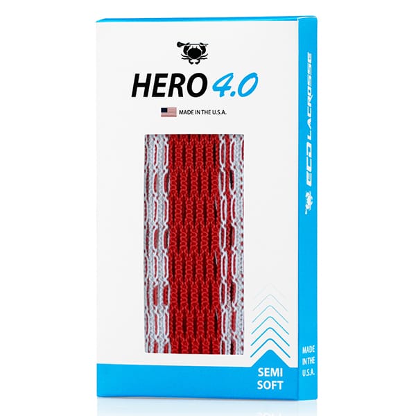 ECD Stringing Supplies Red/White Storm Striker ECD Hero 4.0 Semi-Soft Lacrosse Mesh - Red Bandana from Lacrosse Fanatic
