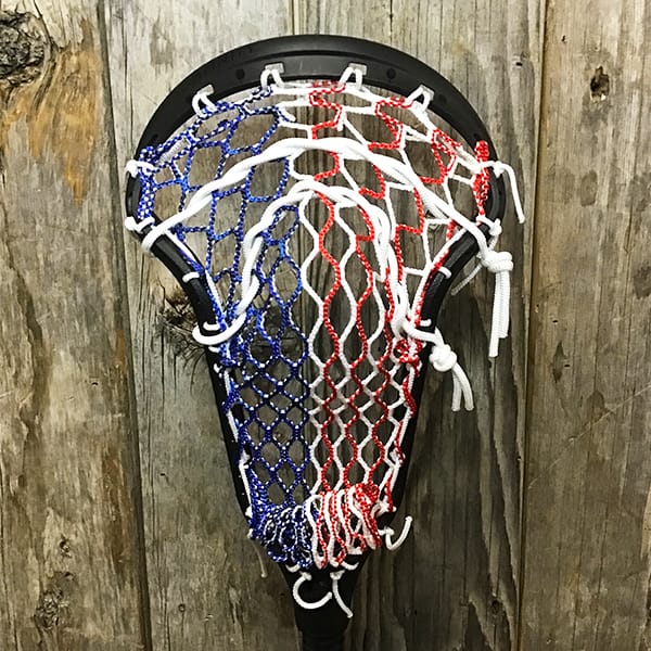ECD Womens Heads Black/USA Lax Fan Custom Strung Black ECD Infinity Womens Lacrosse Head with USA STX Crux Mesh Pro from Lacrosse Fanatic