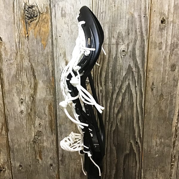 ECD Womens Heads Black/White Lax Fan Custom Strung Black ECD Infinity Womens Lacrosse Head with White STX Crux Mesh Pro from Lacrosse Fanatic