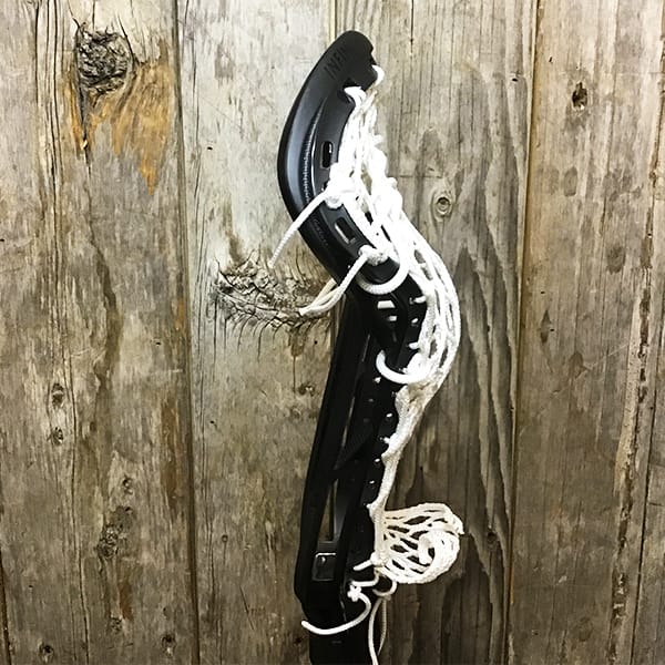 ECD Womens Heads Black/White Lax Fan Custom Strung Black ECD Infinity Womens Lacrosse Head with White STX Crux Mesh Pro from Lacrosse Fanatic