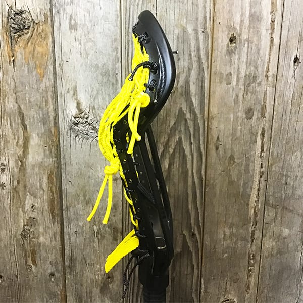 ECD Womens Heads Black/Yellow Lax Fan Custom Strung Black ECD Infinity Womens Lacrosse Head with Yellow STX Crux Mesh Pro from Lacrosse Fanatic
