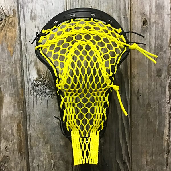 ECD Womens Heads Black/Yellow Lax Fan Custom Strung Black ECD Infinity Womens Lacrosse Head with Yellow STX Crux Mesh Pro from Lacrosse Fanatic