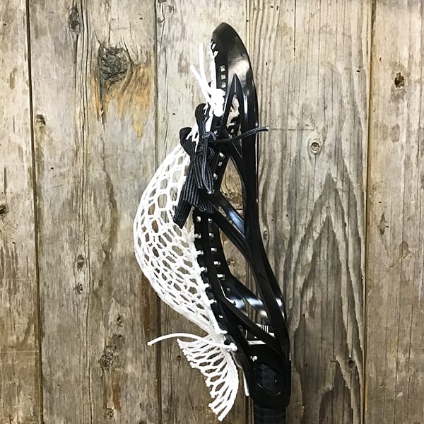 Gait Mens Heads Black/White Lax Fan Custom Strung Black Gait Icon Mens Lacrosse Head with White Hero Mesh from Lacrosse Fanatic