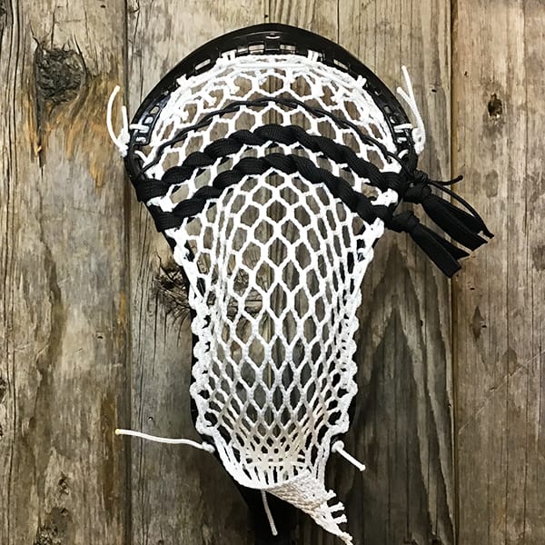 Gait Mens Heads Black/White Lax Fan Custom Strung Black Gait Icon Mens Lacrosse Head with White Hero Mesh from Lacrosse Fanatic