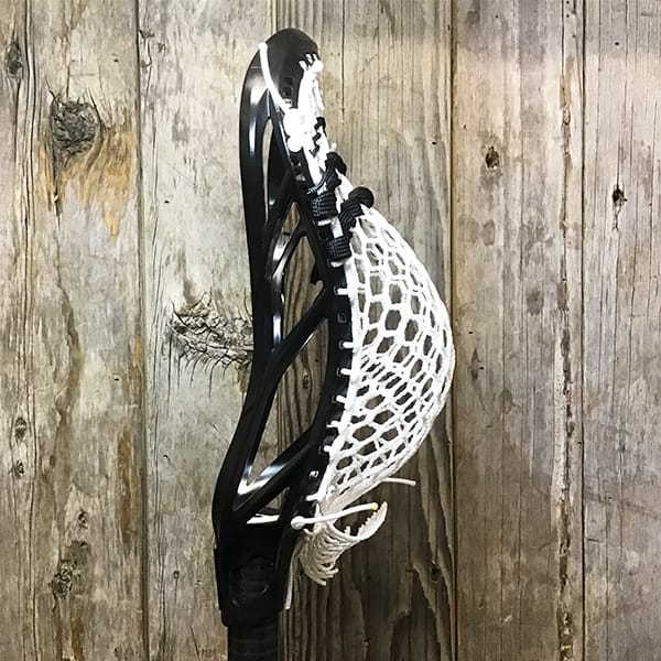 Gait Mens Heads Black/White Lax Fan Custom Strung Black Gait Icon Mens Lacrosse Head with White Hero Mesh from Lacrosse Fanatic