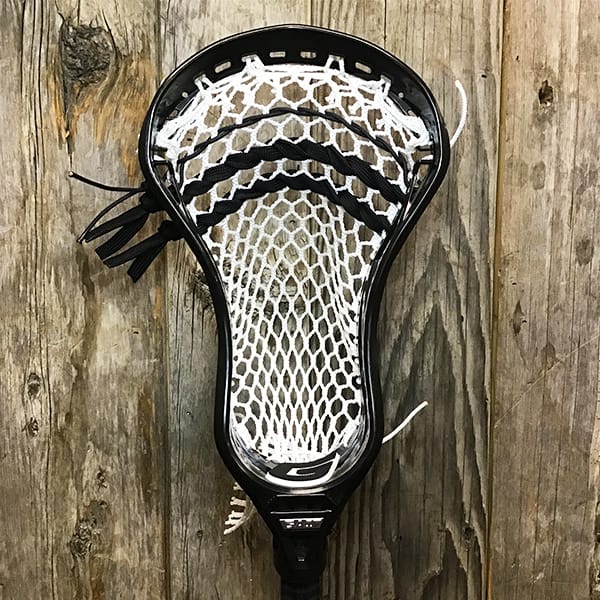 Gait Mens Heads Black/White Lax Fan Custom Strung Black Gait Icon Mens Lacrosse Head with White Hero Mesh from Lacrosse Fanatic