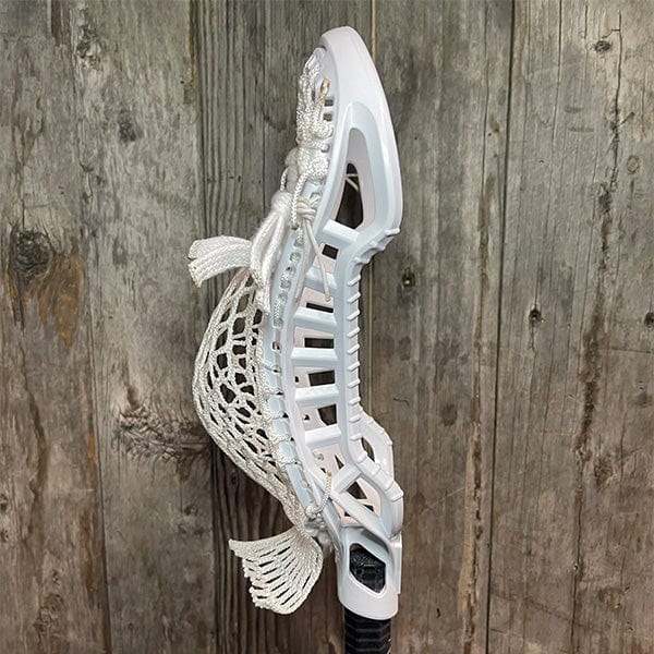 Gait Mens Heads White/White Lax Fan Custom Strung Gait D2 Transition Mens Lacrosse Head with White Hero Mesh from Lacrosse Fanatic
