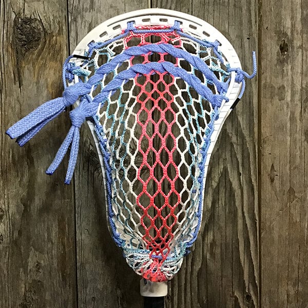 Gait Mens Heads White/White Lax Fan Custom Strung Gait D2C Close D Mens Lacrosse Head with ECD 2024 South Beach Hero 4.0 Mesh from Lacrosse Fanatic