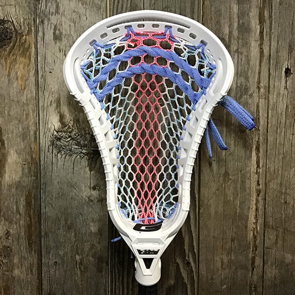 Gait Mens Heads White/White Lax Fan Custom Strung Gait D2C Close D Mens Lacrosse Head with ECD 2024 South Beach Hero 4.0 Mesh from Lacrosse Fanatic