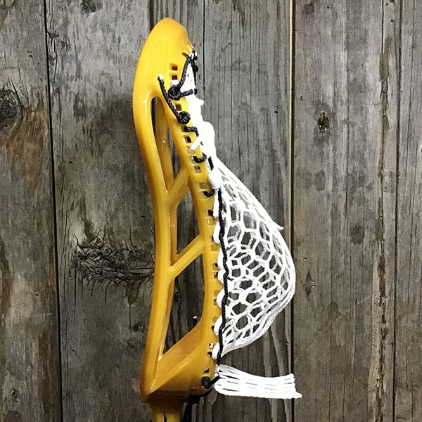 Gait Mens Heads Gold/White Lax Fan Custom Strung Gait Faceoff Flex Mens Lacrosse Head with White StringKing 4f Mesh from Lacrosse Fanatic