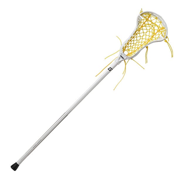 Gait Womens Complete Sticks White/Yellow Gait Apex 2 Flex Mesh Complete Women&#39;s Lacrosse Stick from Lacrosse Fanatic