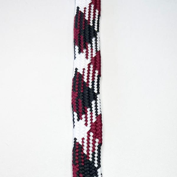 Jimalax Stringing Supplies Maroon/Black/White / 33&quot; Tri-Color Tipped Shooting Lace from Lacrosse Fanatic