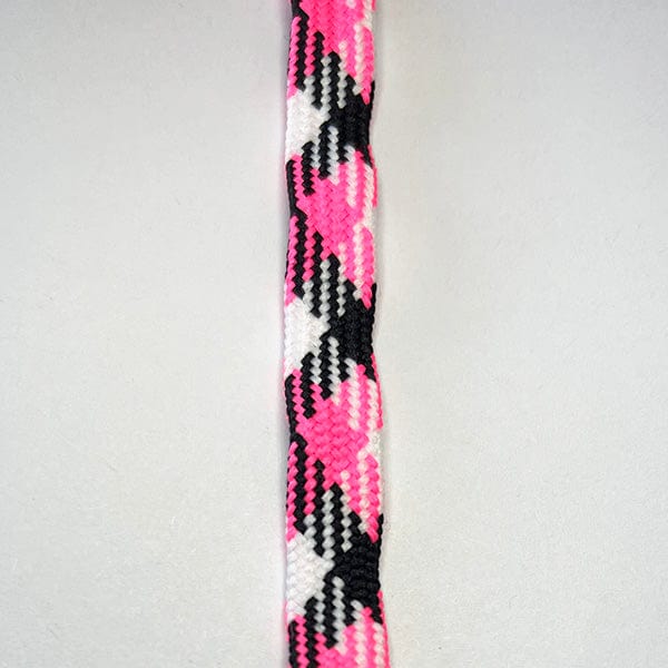 Jimalax Stringing Supplies Neon Pink/Black/White / 33&quot; Tri-Color Tipped Shooting Lace from Lacrosse Fanatic