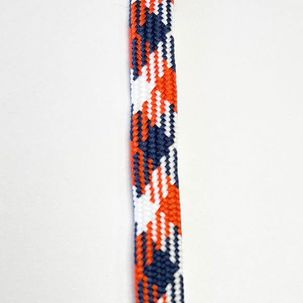 Jimalax Stringing Supplies Orange/Navy Blue/White / 33&quot; Tri-Color Tipped Shooting Lace from Lacrosse Fanatic