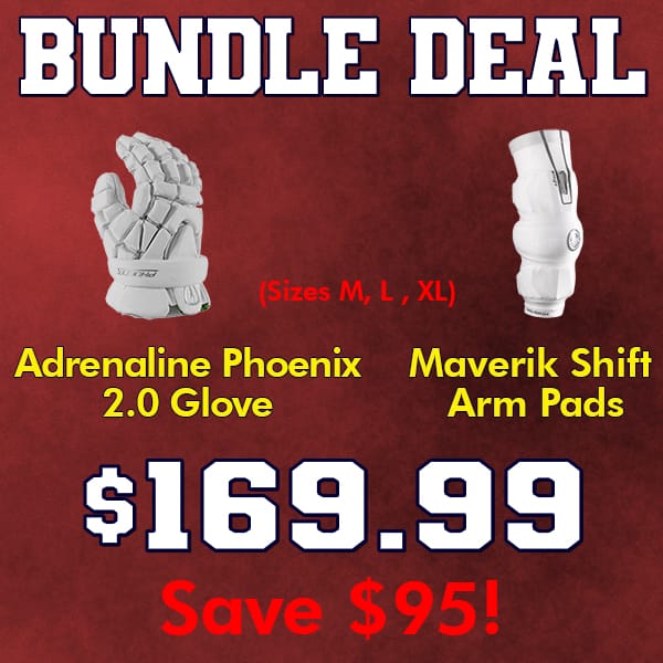 Lacrosse Fanatic Bargain Bundle Adrenaline Phoenix 2.0 Glove and Maverik Shift Arm Pad or Guard Bundle from Lacrosse Fanatic