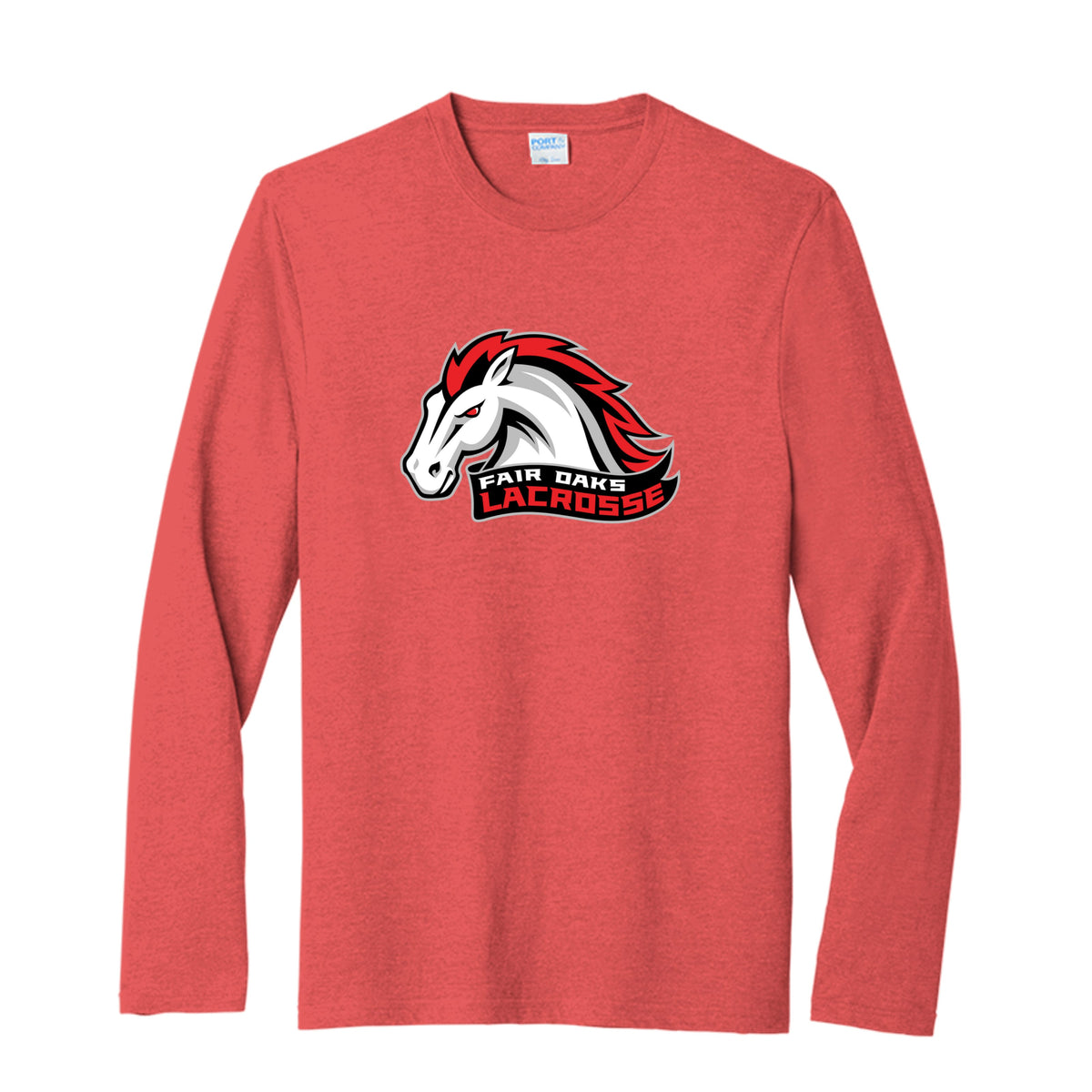 Lacrosse Fanatic  Bright Red Heather / S Fair Oaks Men's Long Sleeve Tee from Lacrosse Fanatic