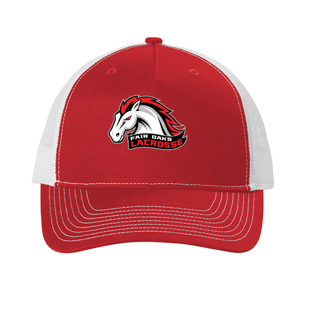 Lacrosse Fanatic  Flame Red/ White / ONE SIZE Fair Oaks Trucker Cap from Lacrosse Fanatic