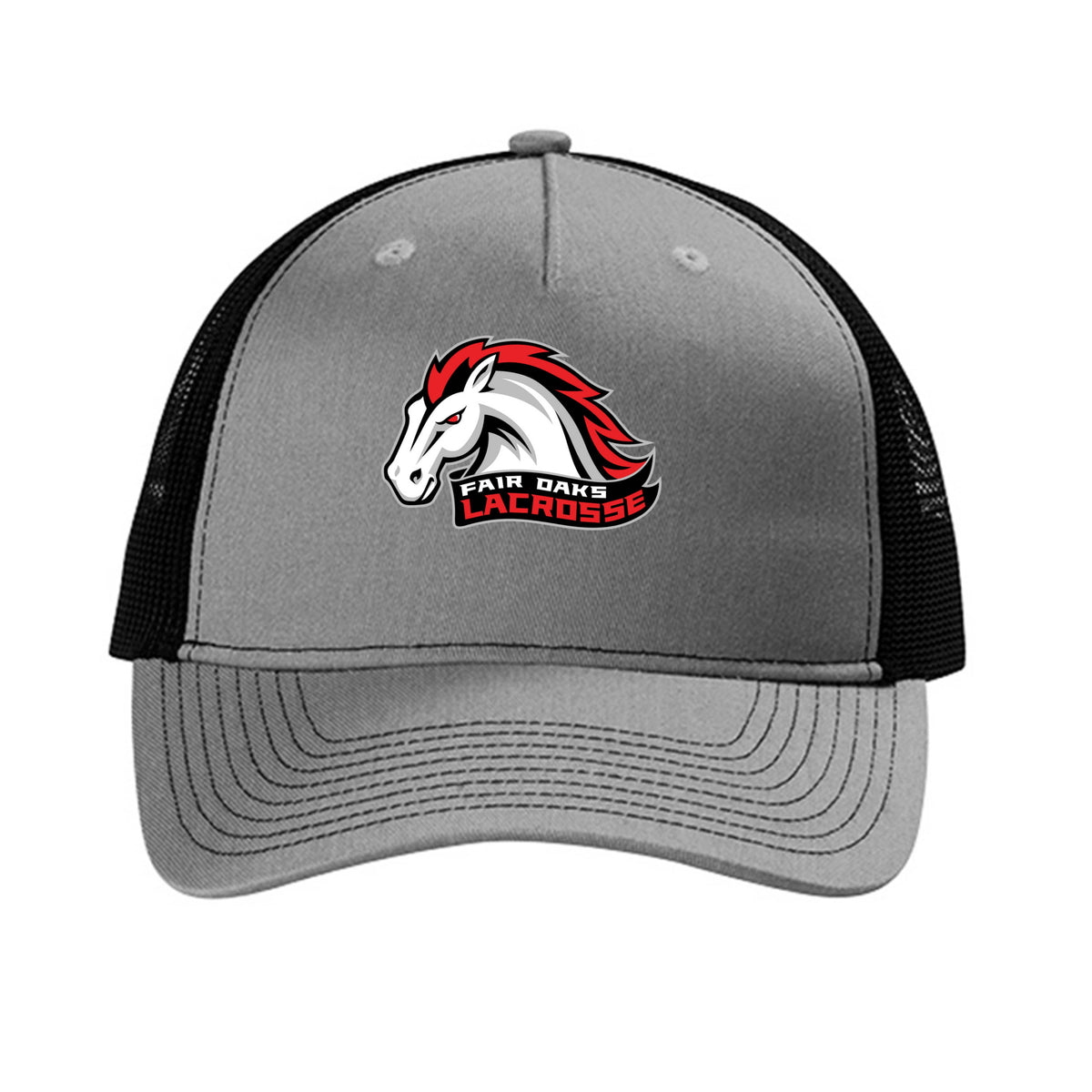 Lacrosse Fanatic  Heather Grey/ Black / ONE SIZE Fair Oaks Trucker Cap from Lacrosse Fanatic