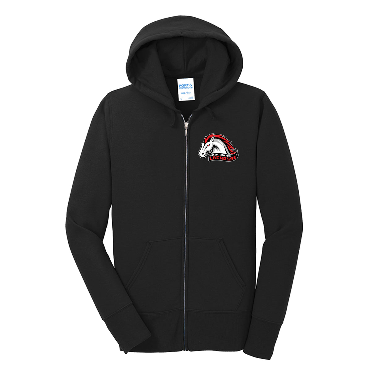 Lacrosse Fanatic  Jet Black / XS Fair Oaks Women's Fleece Zip Hoodie from Lacrosse Fanatic