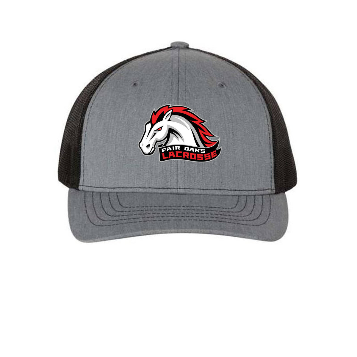 Lacrosse Fanatic  Heather Grey/ Black / ONE SIZE Fair Oaks Youth Trucker Cap from Lacrosse Fanatic