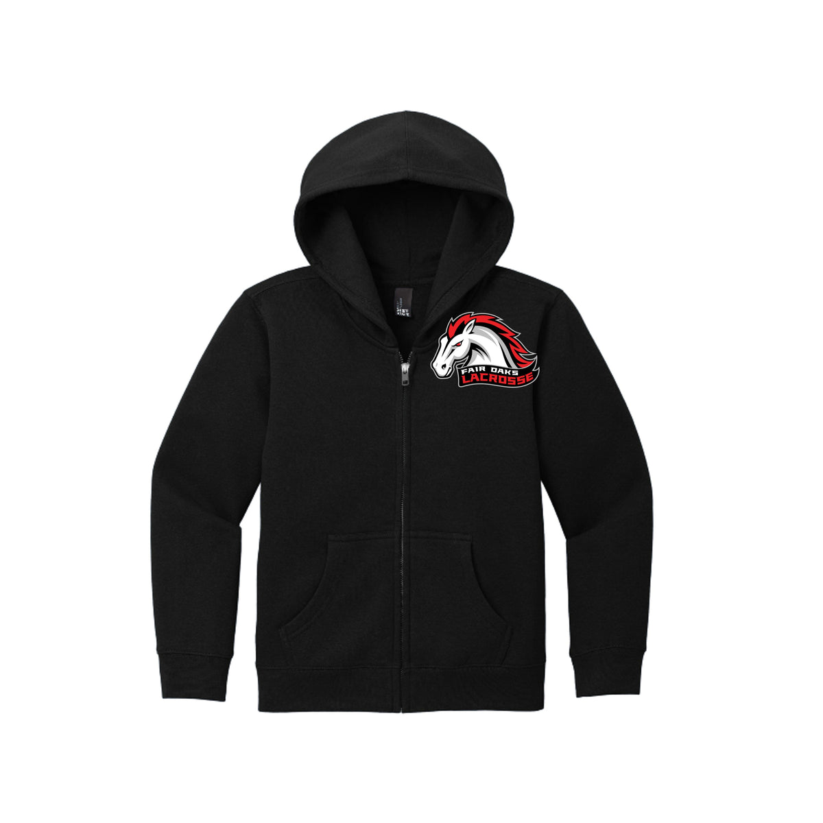 Lacrosse Fanatic  Black / YXS Fair Oaks Youth Zipped Fleece Hoodie from Lacrosse Fanatic