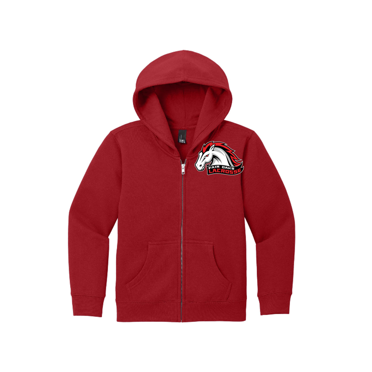 Lacrosse Fanatic  Classic Red / YXS Fair Oaks Youth Zipped Fleece Hoodie from Lacrosse Fanatic