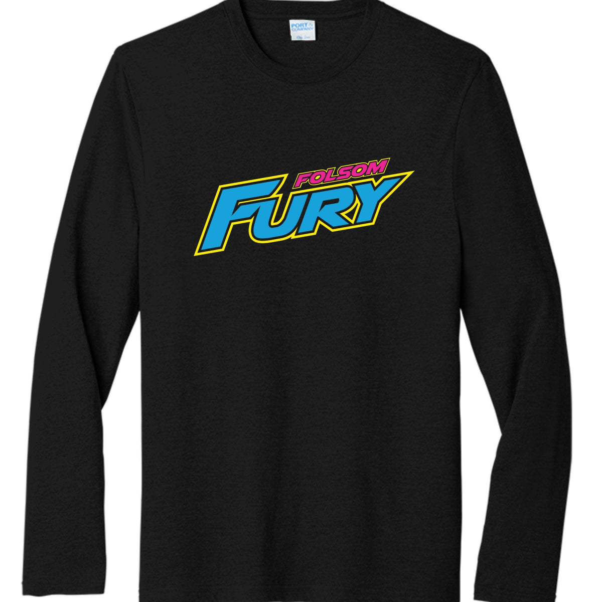 Lacrosse Fanatic  Black / S Folsom Fury Men's Long Sleeve Tee - Black (Name Only) from Lacrosse Fanatic