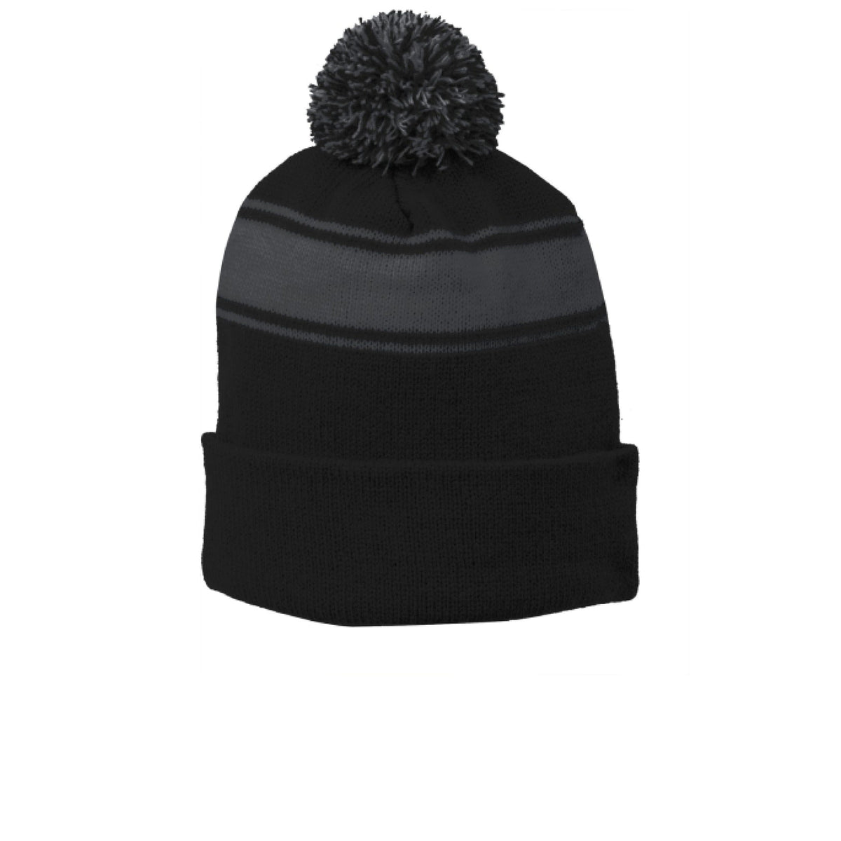 Lacrosse Fanatic  Black/Iron Gry / ONE SIZE Folsom Fury Pom Beanie from Lacrosse Fanatic