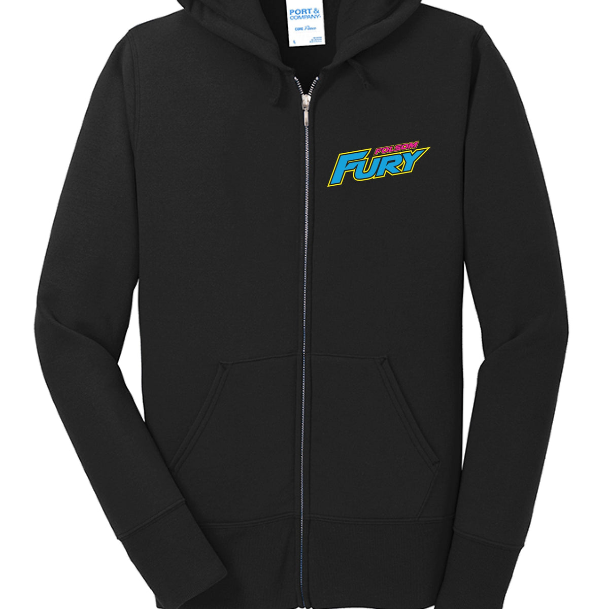 Lacrosse Fanatic  Jet Black / XS Folsom Fury Women's Fleece Zip Hoodie - Black (Name Only) from Lacrosse Fanatic