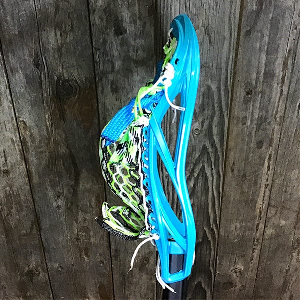 Lacrosse Fanatic Mens Complete Sticks Lax Fan Custom Mens Complete - Blue Kinetik 3 with Green/White/Black Mesh and Black Evo Shaft from Lacrosse Fanatic