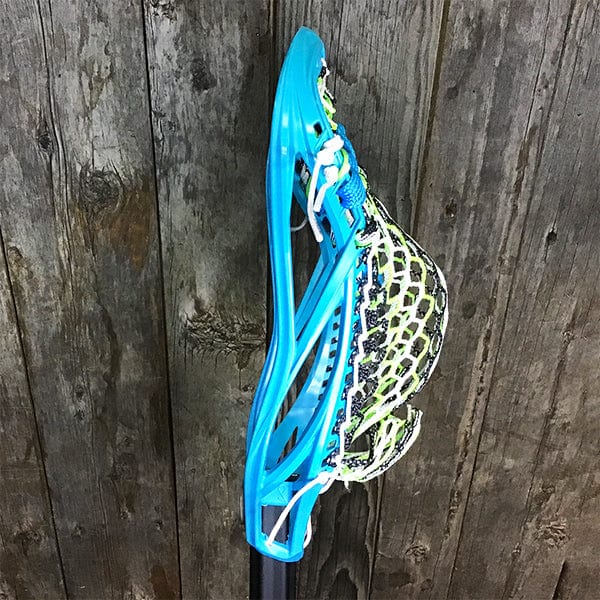 Lacrosse Fanatic Mens Complete Sticks Lax Fan Custom Mens Complete - Blue Kinetik 3 with Green/White/Black Mesh and Black Evo Shaft from Lacrosse Fanatic