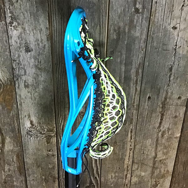 Lacrosse Fanatic Mens Complete Sticks Lax Fan Custom Mens Complete - Blue Kinetik 3 with Green/White/Black Mesh and Black Evo Shaft from Lacrosse Fanatic